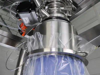 Frewitt Milling Machine Bag Holding Device Pneumatically Filling Containers Integrated Installation